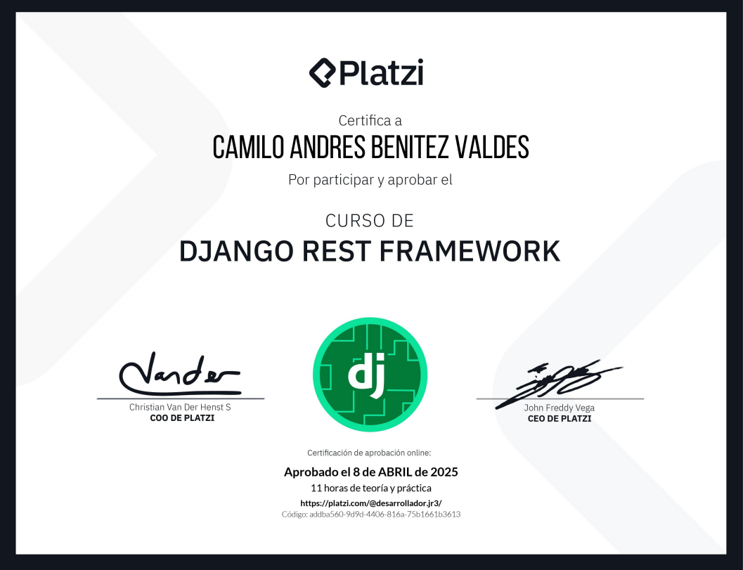 Certificado Django REST